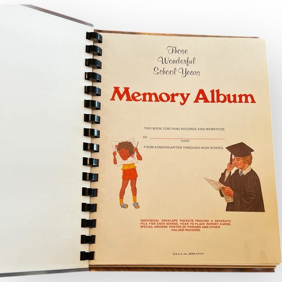 Vintage 70s Those Wonderful School Years Memory Album Record File K-12th Grade - Picture 2 of 6